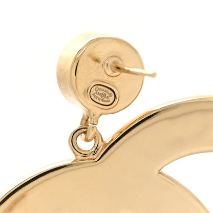 Chanel Mirror Pearl CC Drop Earrings Gold Pink 5 of 6