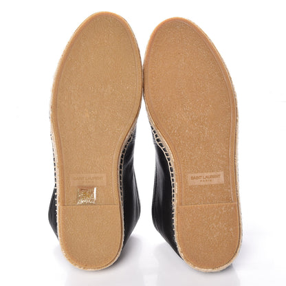 Saint Laurent Lambskin Mens Monogram Espadrilles 39 Black 5 of 9