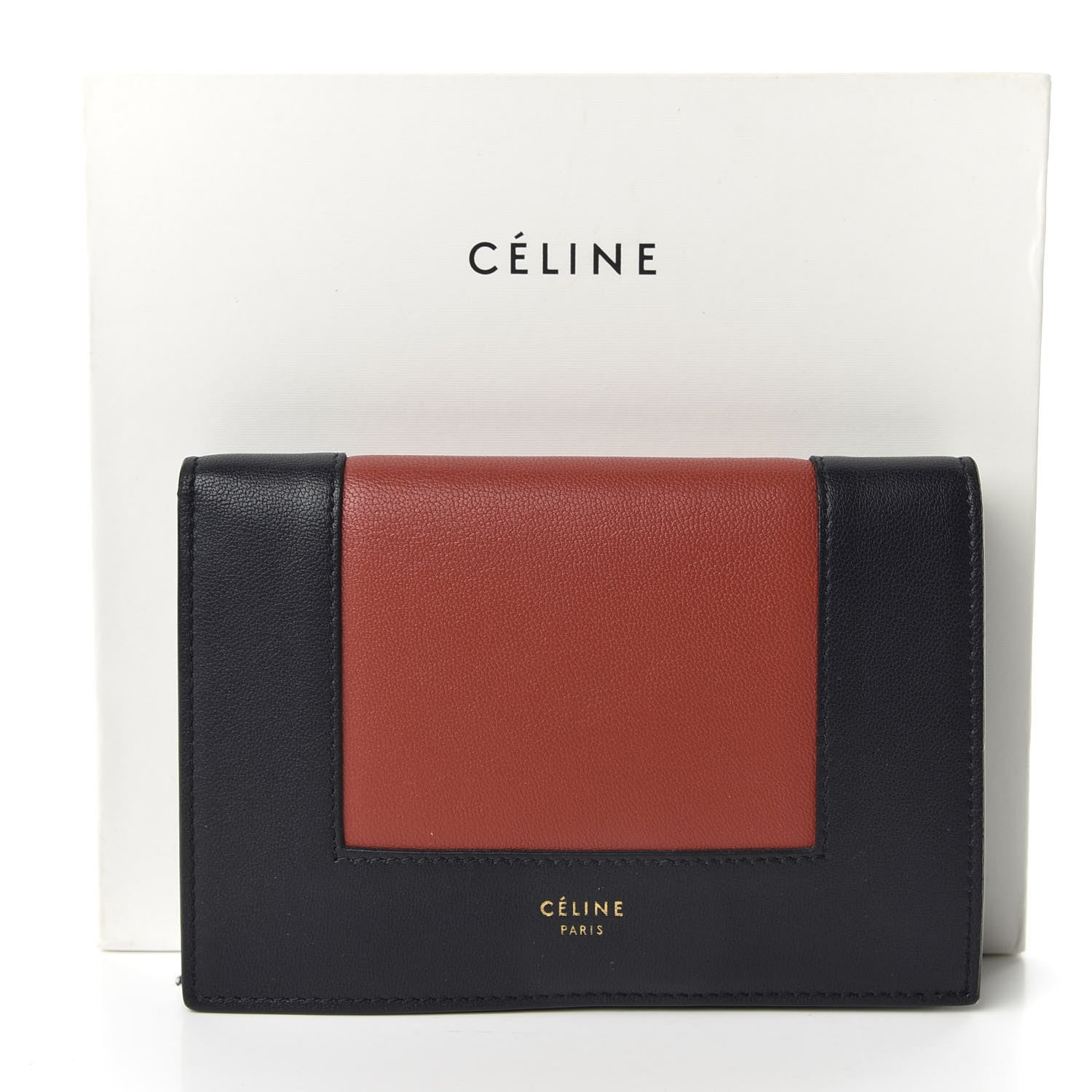 Celine Smooth Lambskin Medium Frame Multifunction Wallet Dark Navy Claycourt 9 of 9