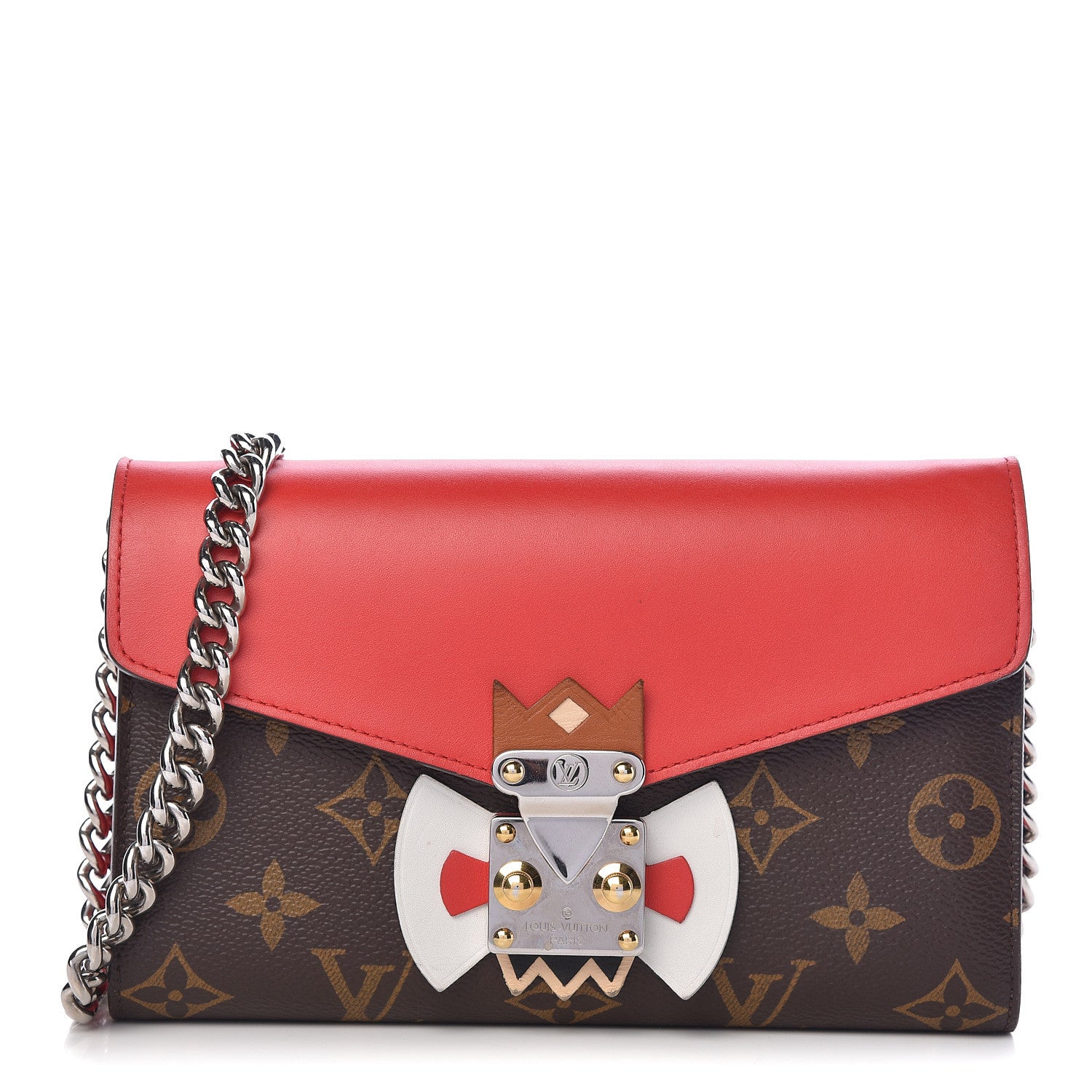 Louis Vuitton Monogram Tribal Mask Chain Wallet Rouge 1 of 8