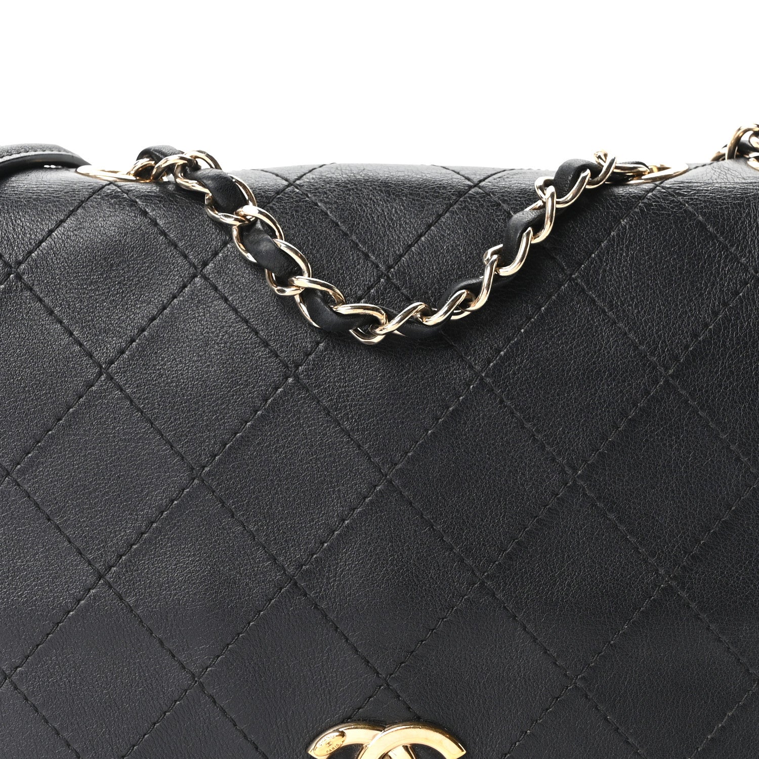 Chanel Calfskin Stitched Large Flap Black 8 of 10