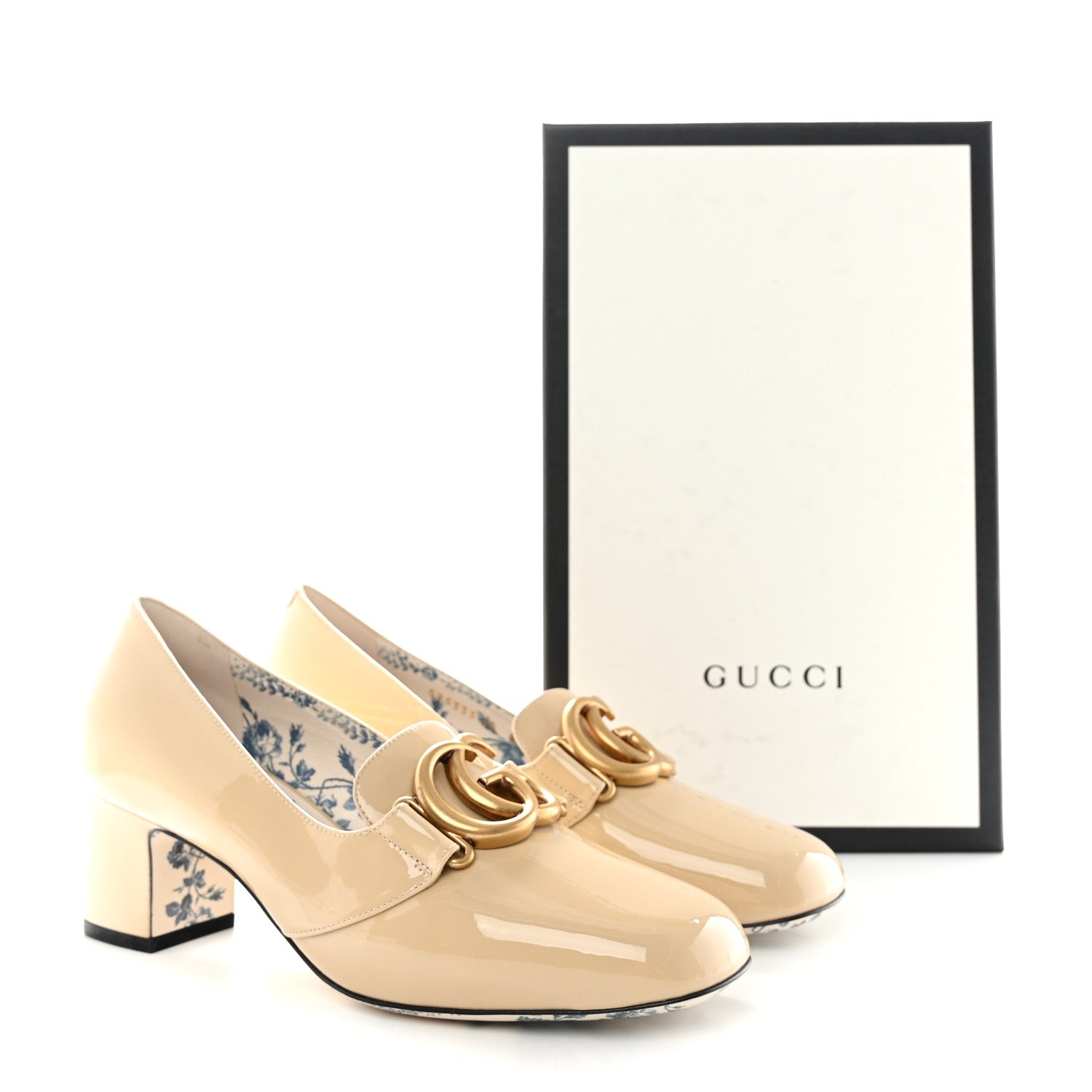 Gucci Vernice GG Victoire 55mm Loafer Pumps 38 Sand Storm 9 of 9