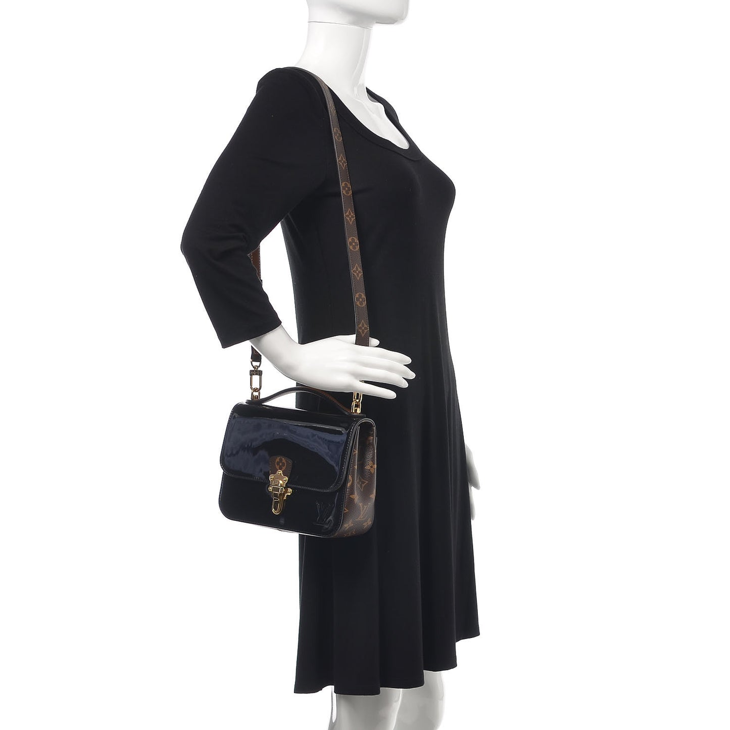 Patent Calfskin Monogram Cherrywood BB Black