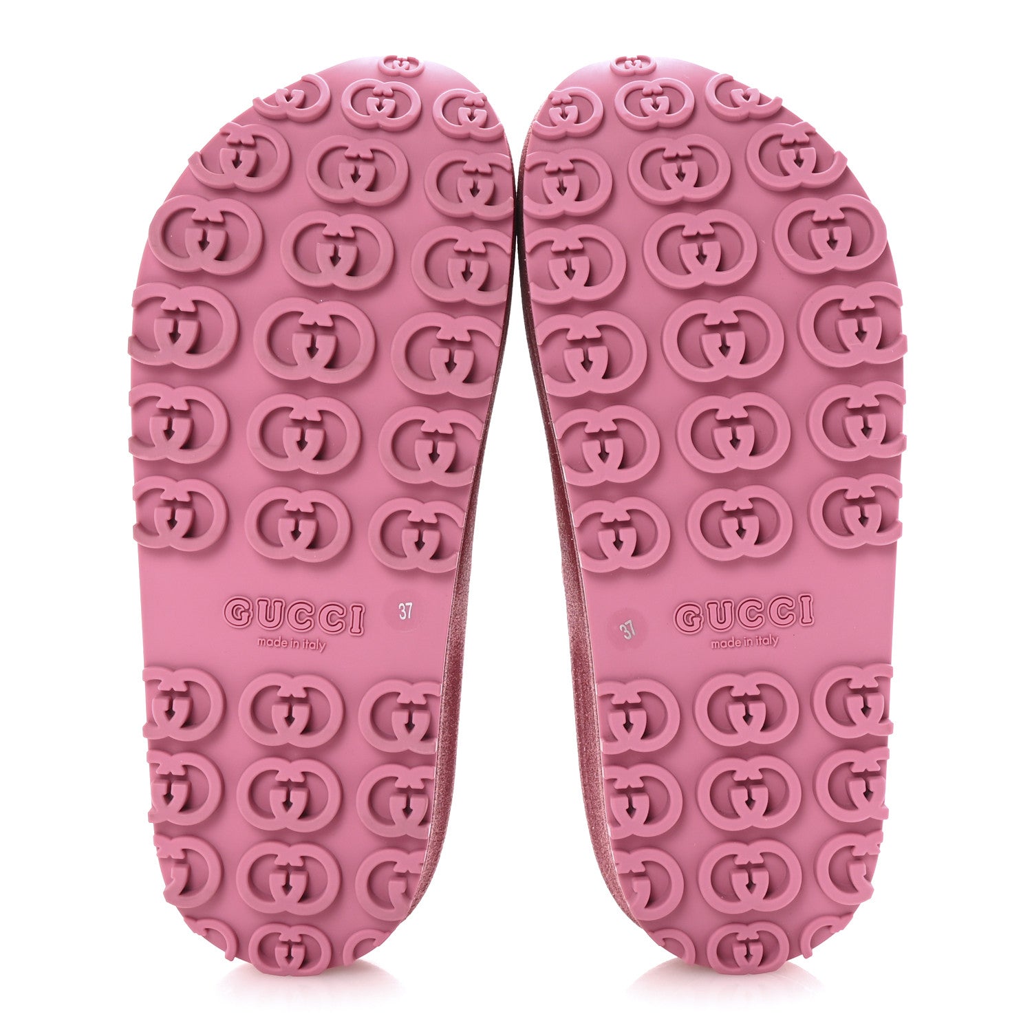 Gucci Glitter Rubber Womens Interlocking G Platform 42mm Slide Sandals 37 Rose 6 of 10