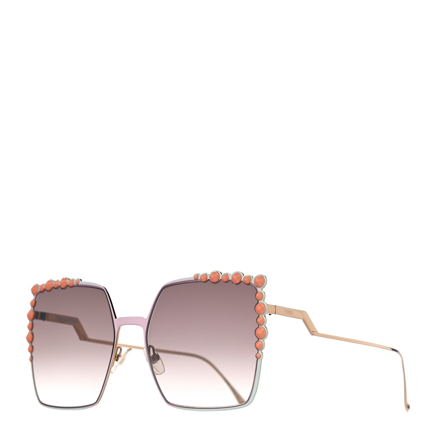 Fendi Square Dots Sunglasses FF 0259/S Gold 1 of 8