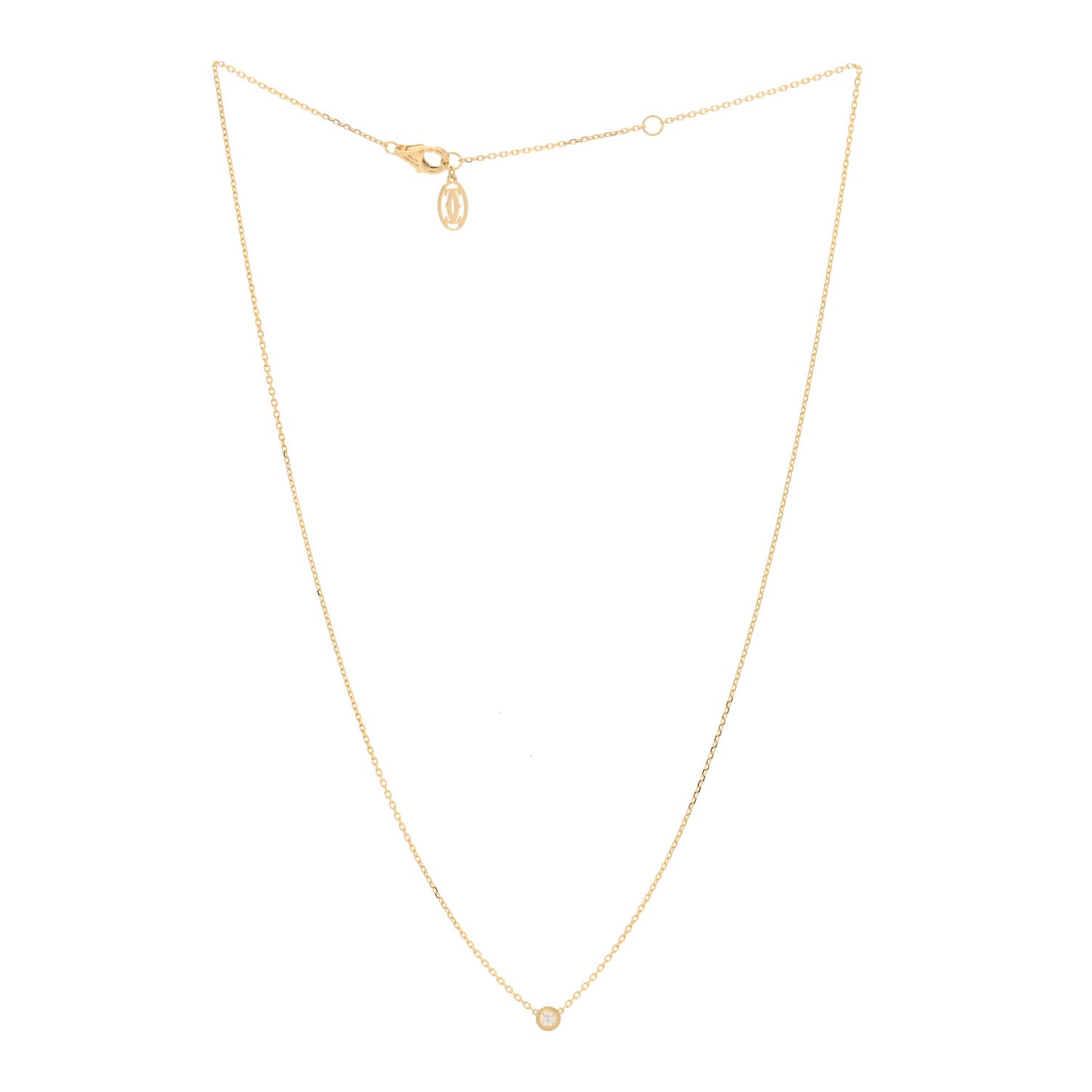 18K Yellow Gold Diamond XS D'Amour Pendant Necklace