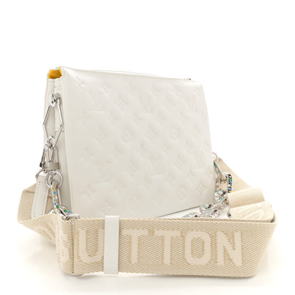 Louis Vuitton LV x YK Lambskin Embossed Monogram Coussin PM White 3 of 11