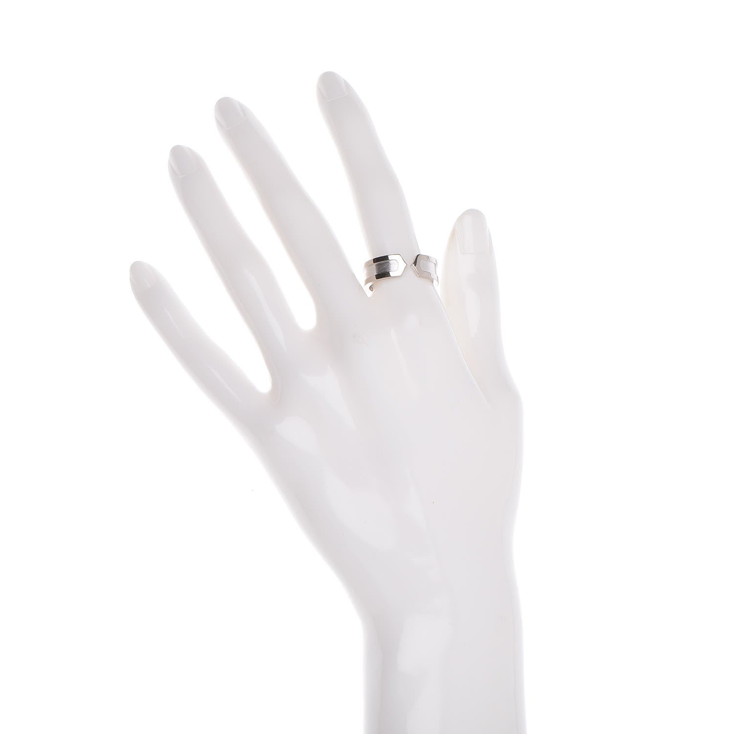 Cartier 18K White Gold 6.5mm C De Ring 56 7.25 2 of 6