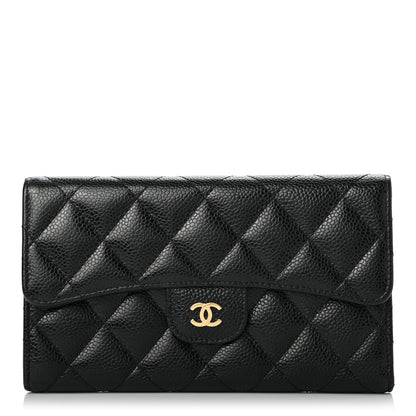Chanel Caviar Quilted Large Flap Wallet Black 1 of 8