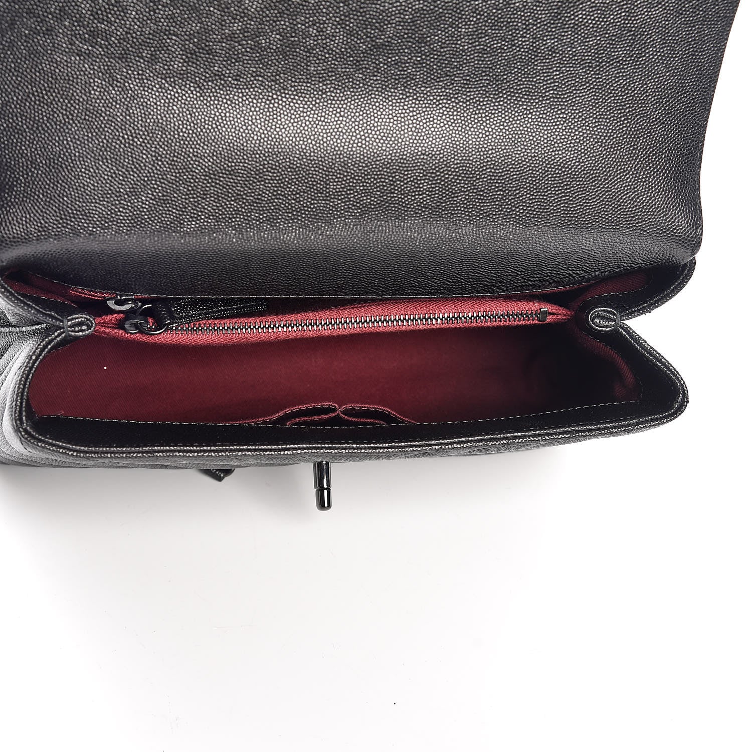 Chanel Caviar Chevron Quilted Small Coco Handle Flap So Black 5 of 8