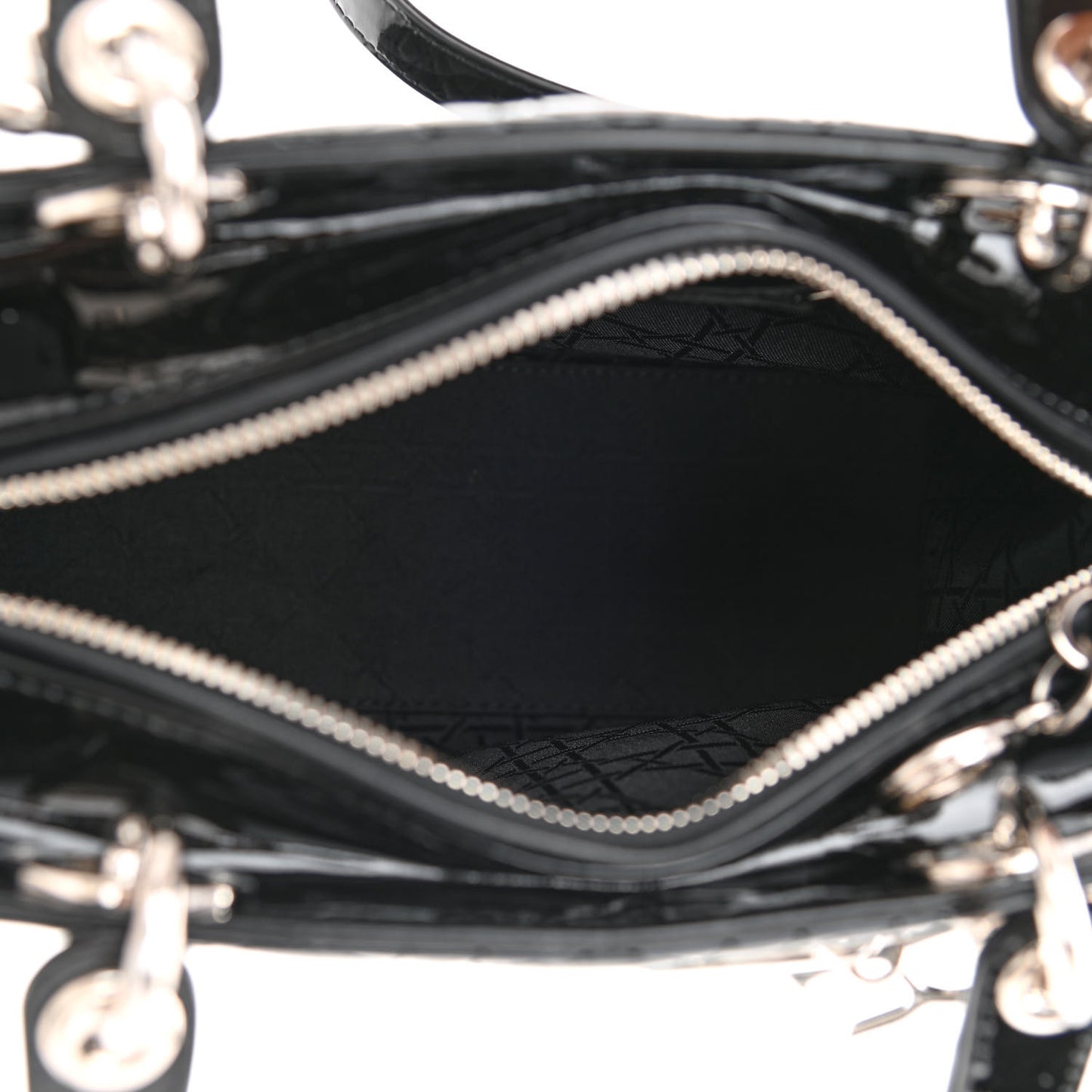 Patent Cannage Medium Lady Dior Black