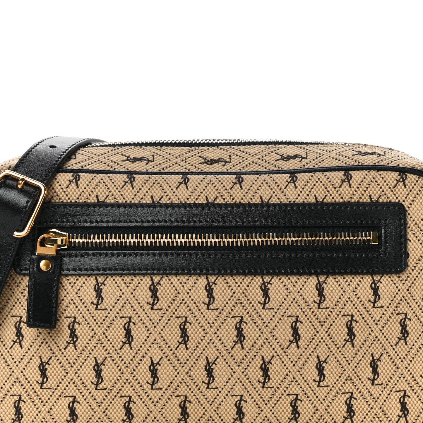 Canvas Monogram All Over Camera Bag Beige