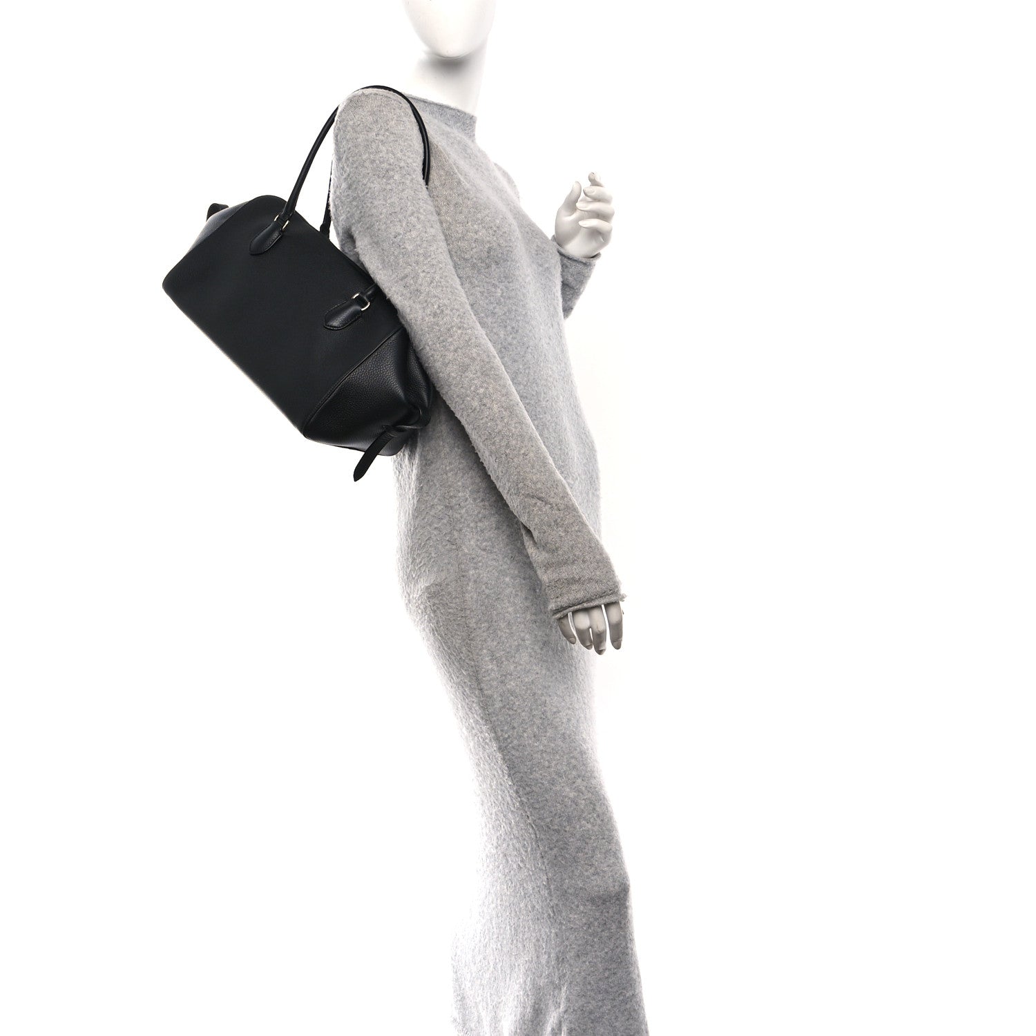 The Row Grained Calfskin East West Bowling Bag Black 2 of 9