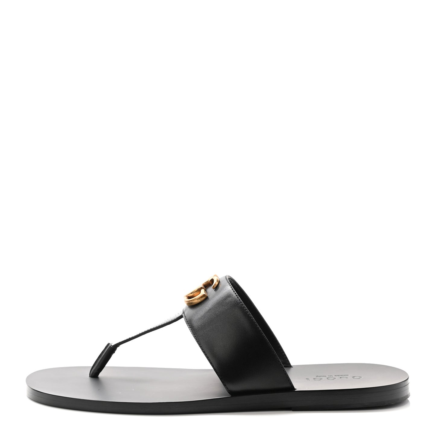 Rei Calfskin Cirano Lux Mens GG Marmont Thong Flat Sandals 8 Black
