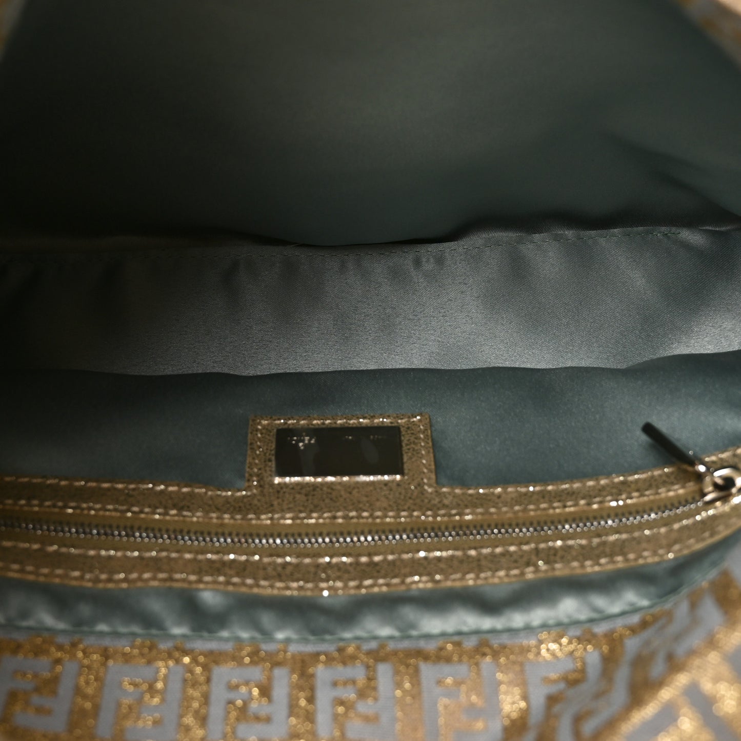 Metallic Jacquard Zucchino Suede Mama Baguette Peltro Argento Sabbia