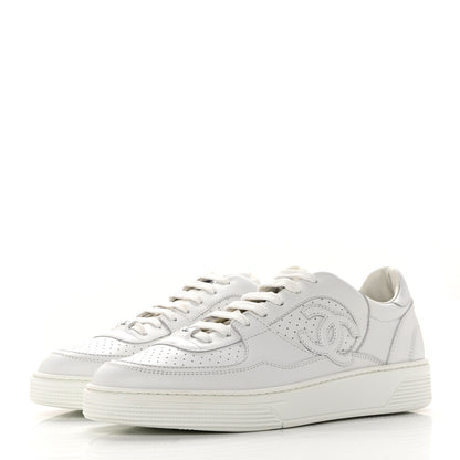 Chanel Calfskin CC Womens Sneakers 41 White 3 of 9
