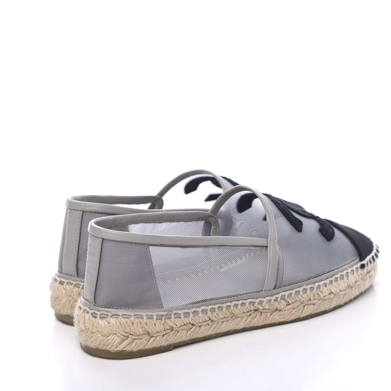 Chanel Mesh Grosgrain CC Espadrilles 36 Grey 4 of 12