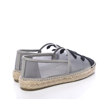 Chanel Mesh Grosgrain CC Espadrilles 36 Grey 4 of 12