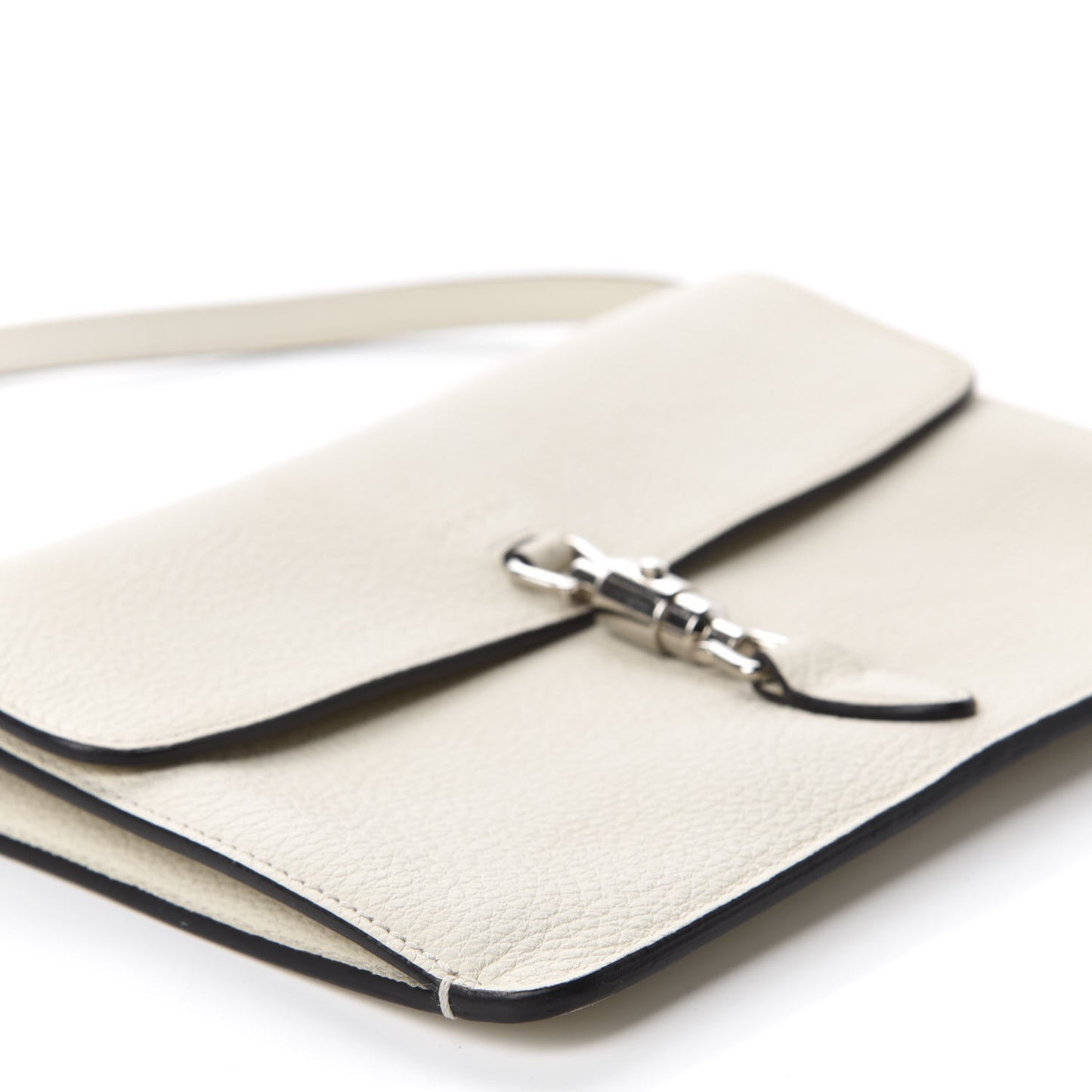 Grand Prix Calfskin Jackie Convertible Shoulder Bag White