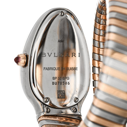 Bulgari Stainless Steel 18K Rose Gold Diamond Bezel 35mm Serpenti Tubogas Quartz Watch 4 of 5