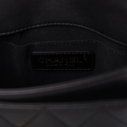 Chanel Calfskin Quilted Top Handle Flap Black 8 of 11