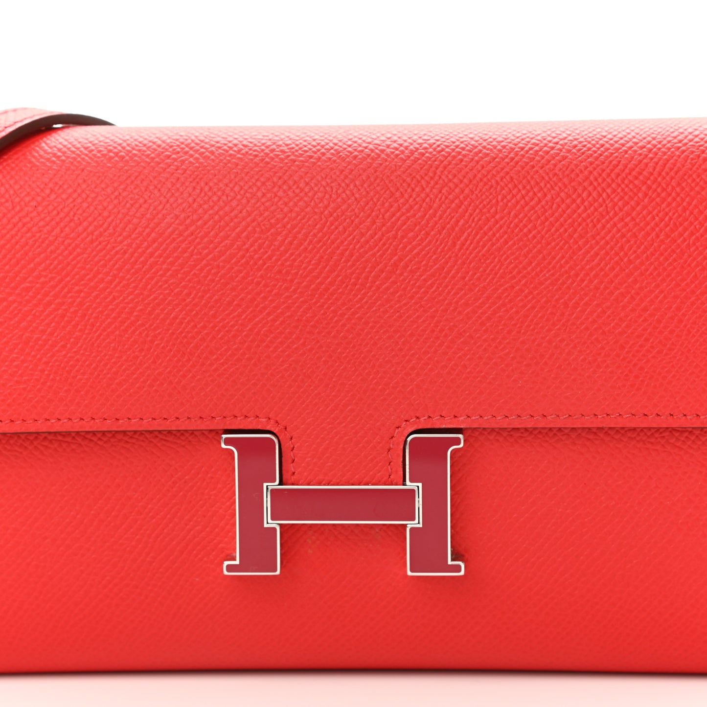 Epsom Enamel Constance Wallet To Go Rouge De Coeur Rubis