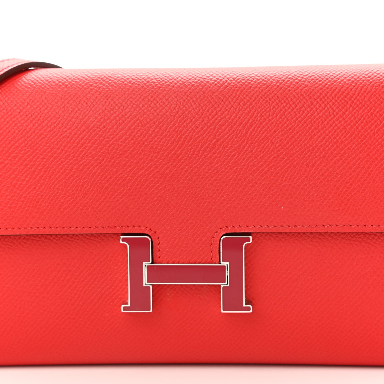 Hermes Epsom Enamel Constance Wallet To Go Rouge De Coeur Rubis 8 of 11
