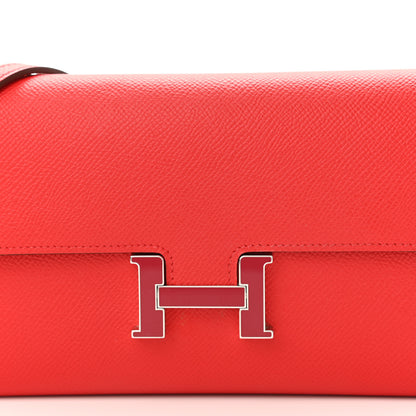 Hermes Epsom Enamel Constance Wallet To Go Rouge De Coeur Rubis 8 of 11