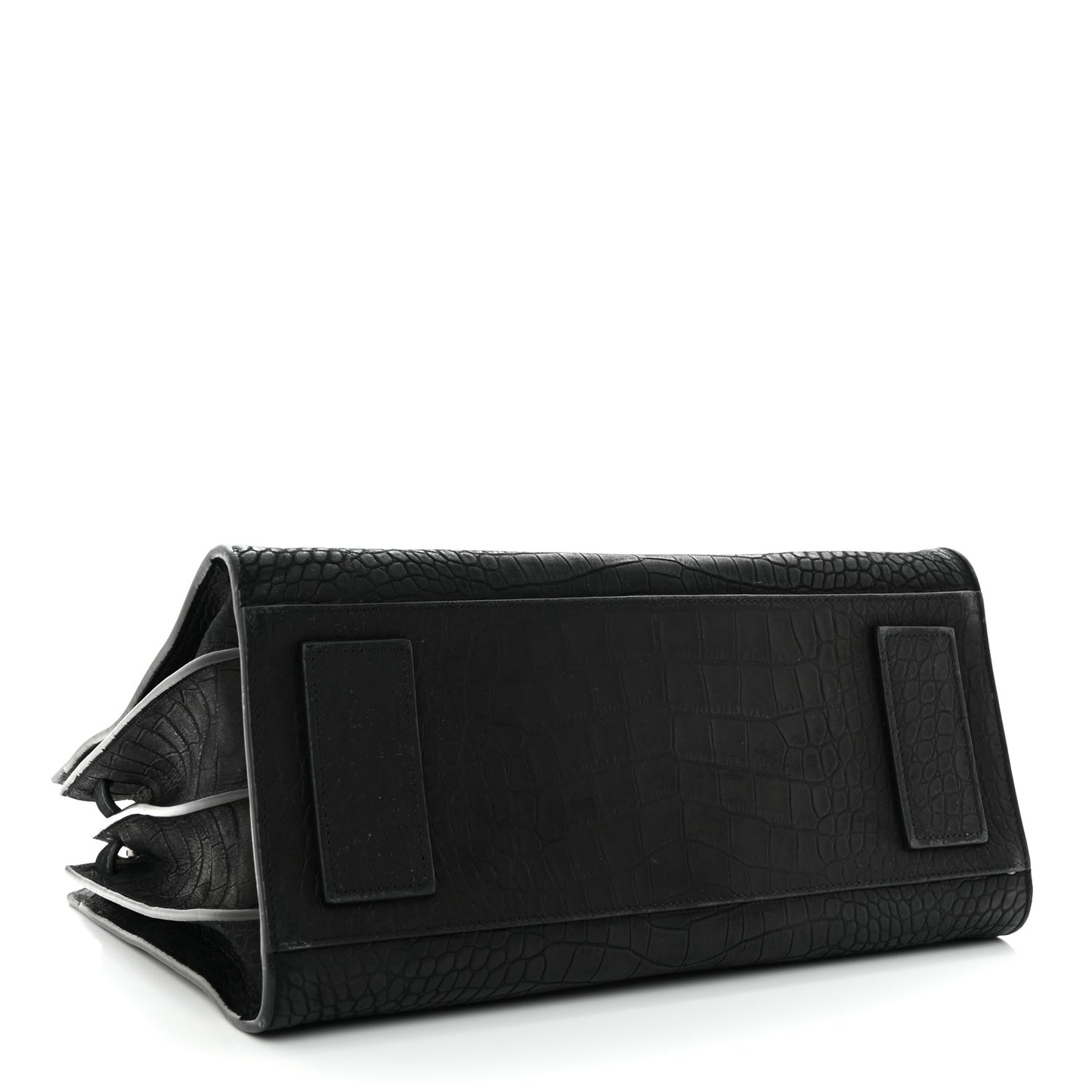 Crocodile Embossed Suede Small Supple Sac de Jour Black