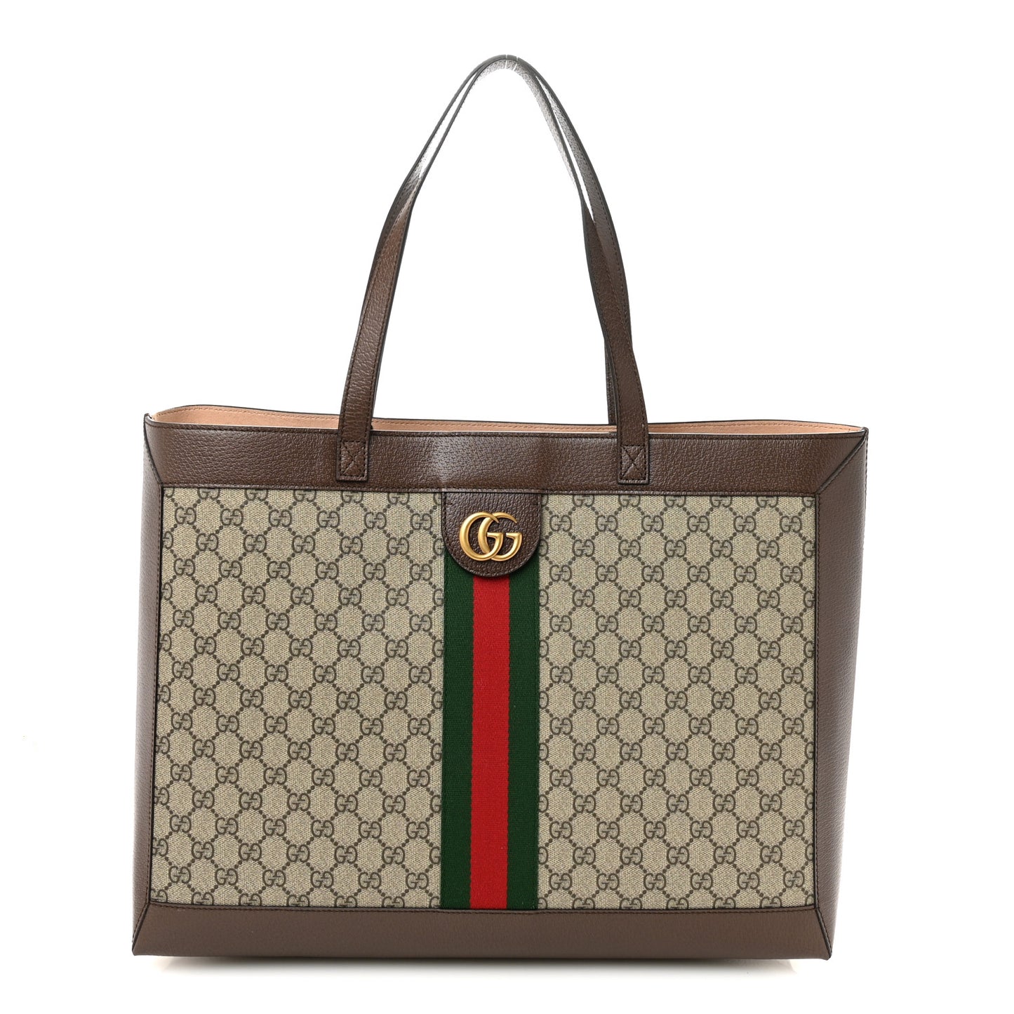 GG Supreme Monogram Web Ophidia Tote Brown