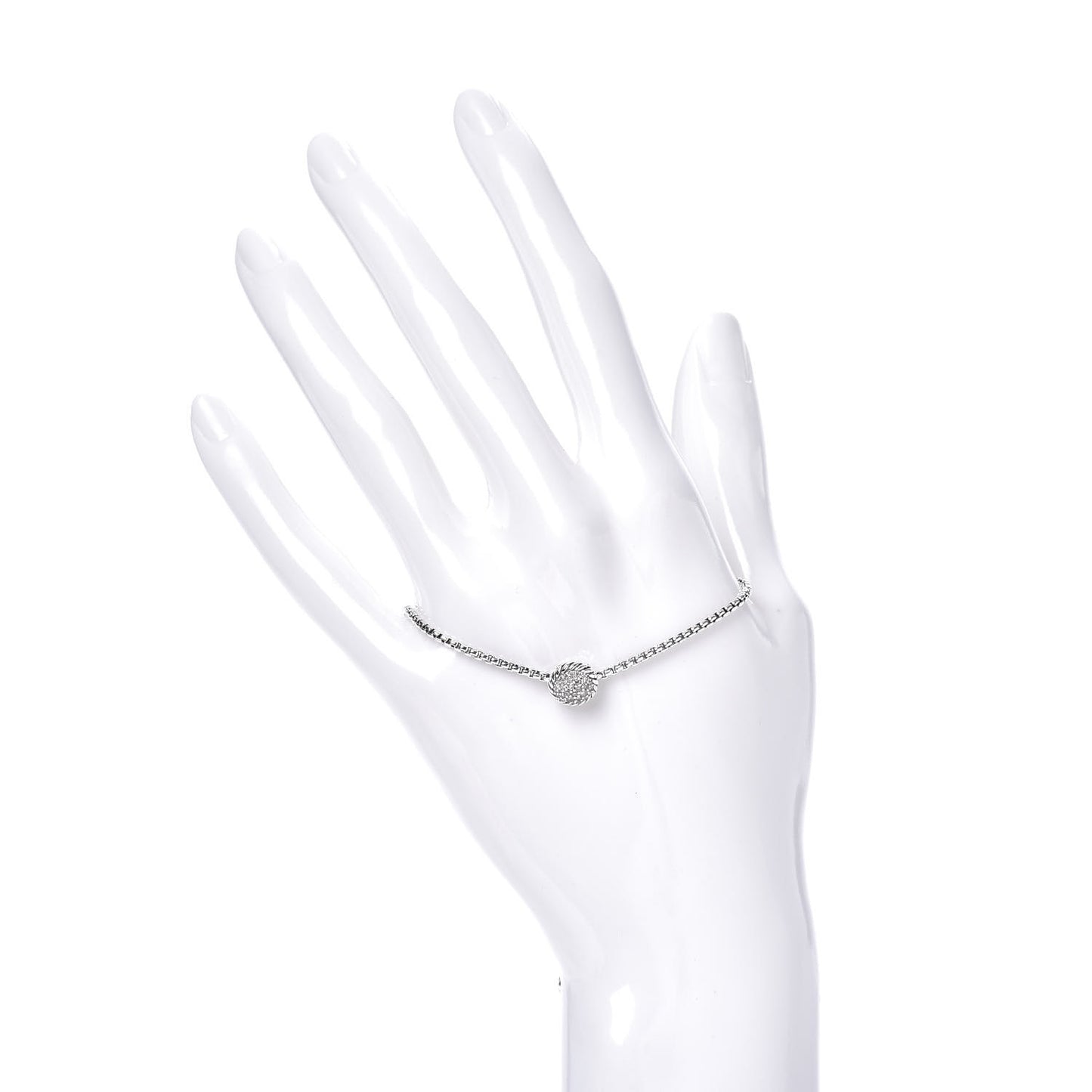 Sterling Silver Diamond 9mm Chatelaine Petite Pave Bracelet