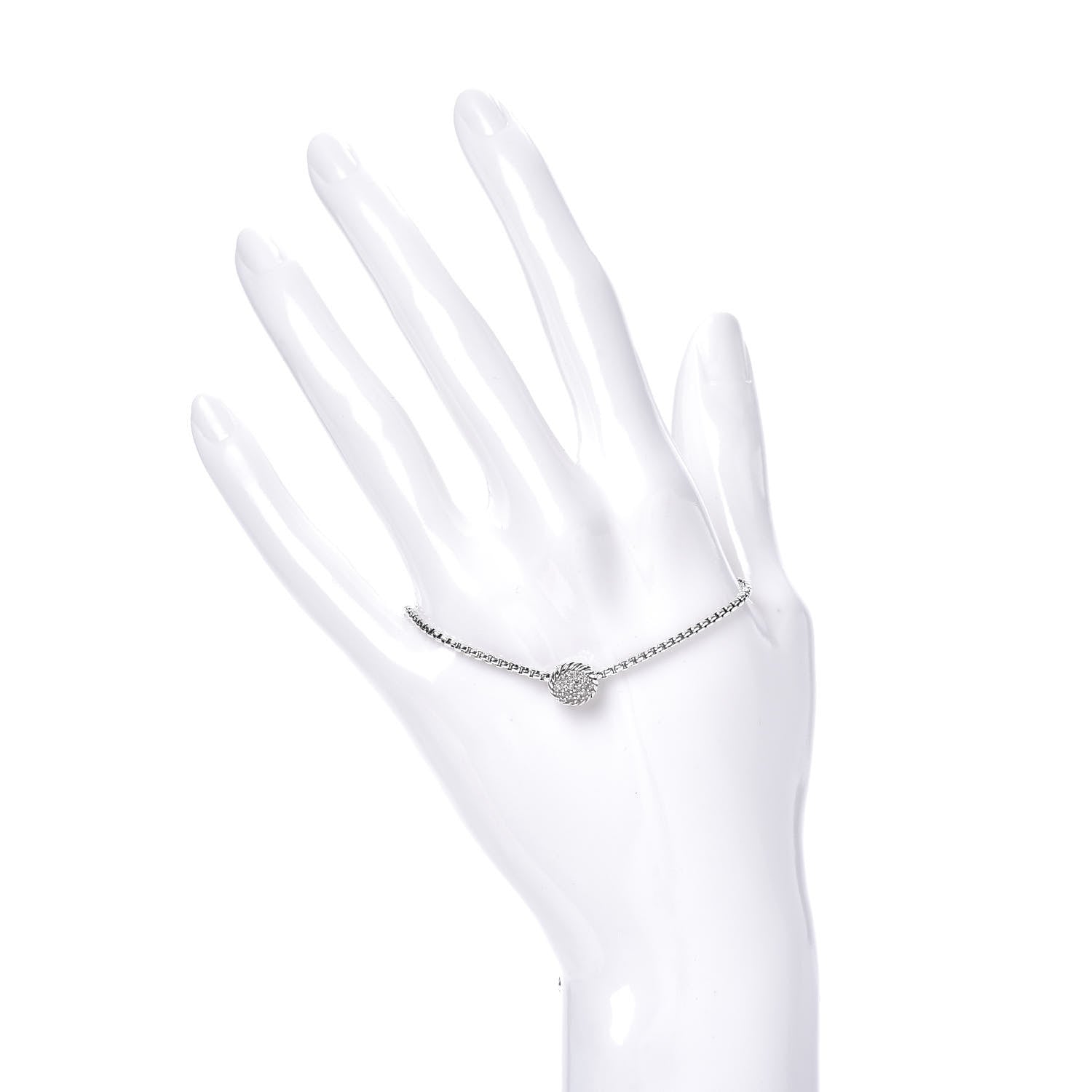David Yurman Sterling Silver Diamond 9mm Chatelaine Petite Pave Bracelet 2 of 4