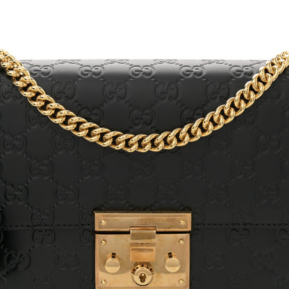 Gucci Guccissima Medium Padlock Shoulder Bag Black 8 of 13