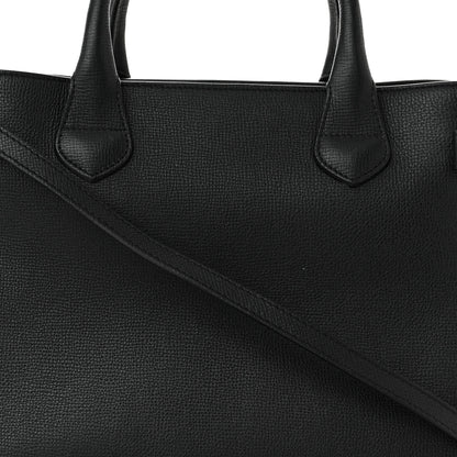 Burberry Derby Calfskin House Check Medium Banner Tote Black 8 of 13