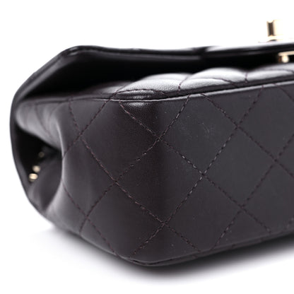 Chanel Lambskin Quilted Mini Rectangular Flap Dark Brown 8 of 11
