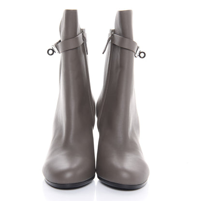 Hermes Calfskin Joueuse Ankle Boots 38.5 Etain 2 of 10
