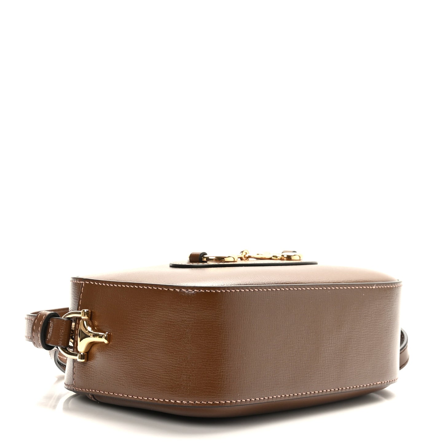 Azalea Calfskin Mini Horsebit 1955 Camera Shoulder Bag Brown