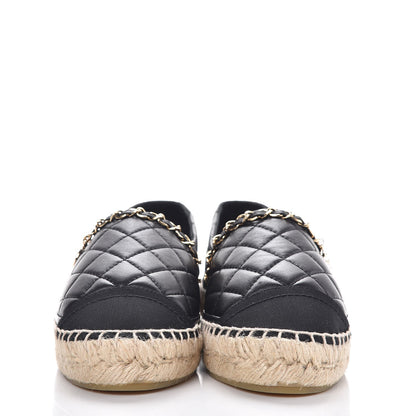 Chanel Lambskin Quilted CC Chain Espadrilles 36 Black 2 of 10