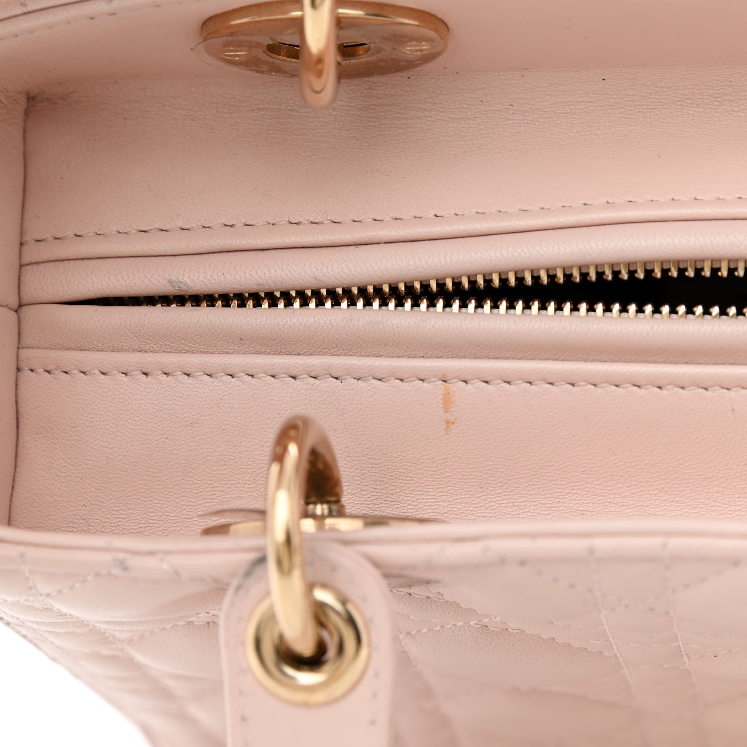 Christian Dior Lambskin Cannage Medium Lady Dior Light Pink 12 of 15