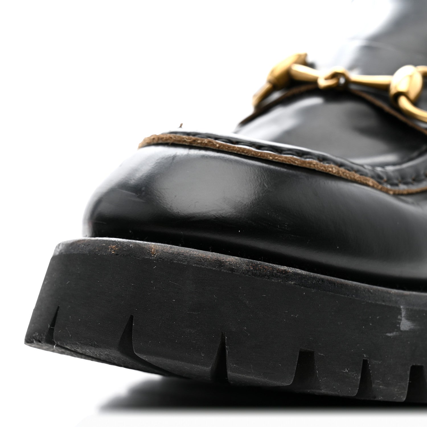 Gucci Cordovan Lux Womens Harald Horsebit 25mm Platform Loafers 38.5 Black 10 of 15
