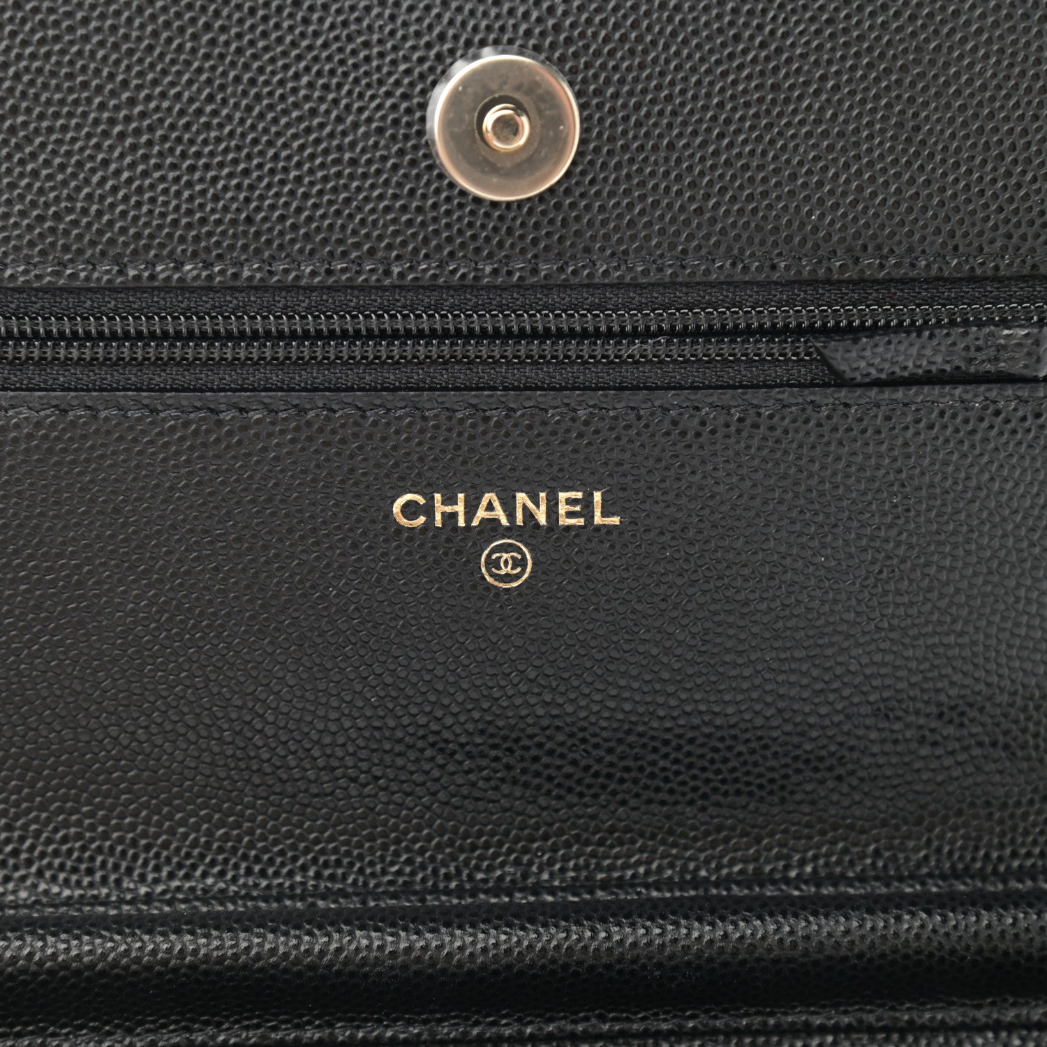 Chanel Caviar Quilted Crystal CC Wallet On Chain WOC Black 6 of 13