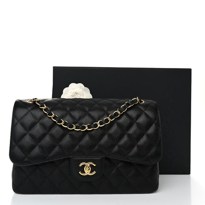 Chanel Caviar Quilted Jumbo Double Flap Black 11 of 11