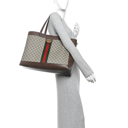 Gucci GG Supreme Monogram Web Ophidia Tote Brown 2 of 15