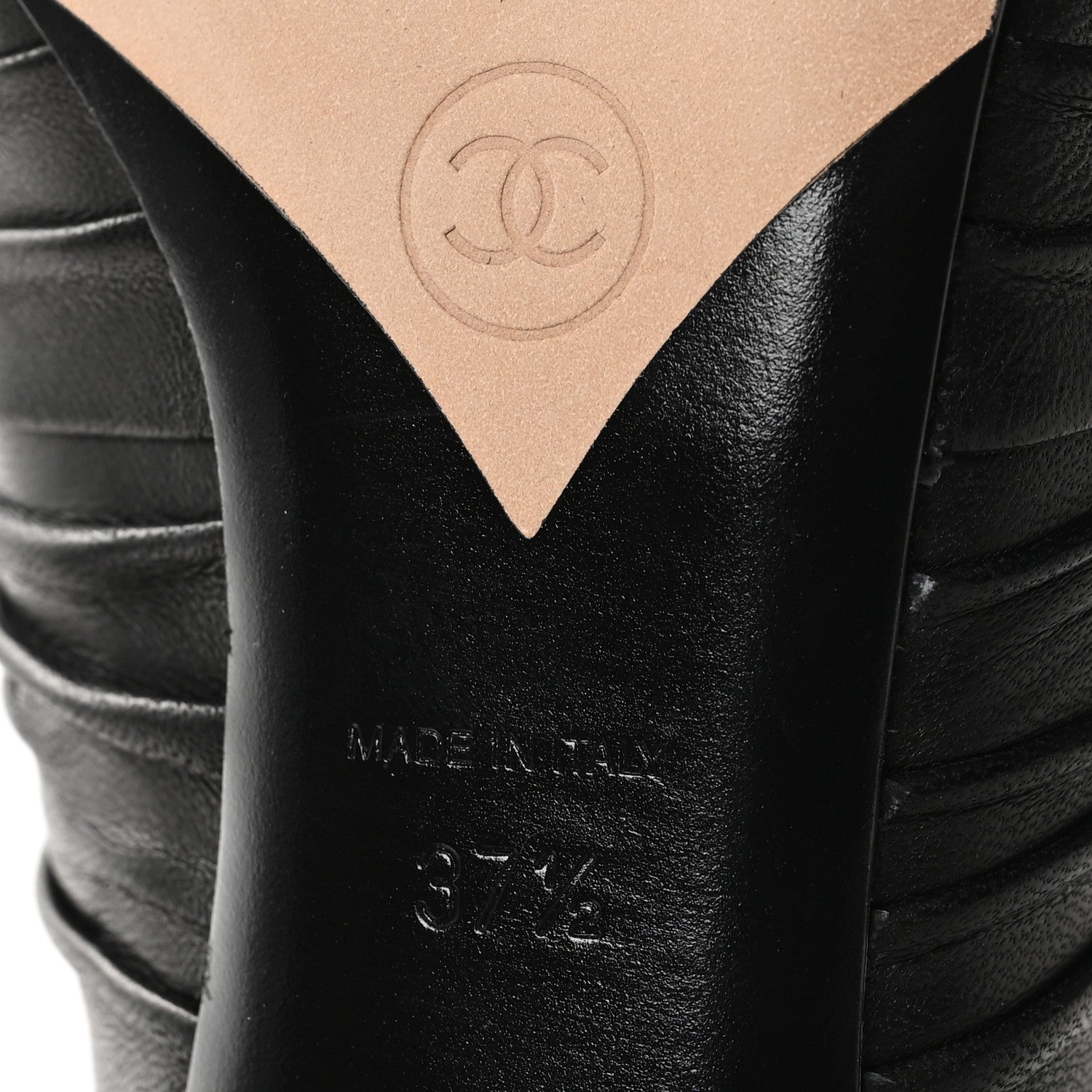 Chanel Calfskin Bows CC Mules 37.5 Black 7 of 8