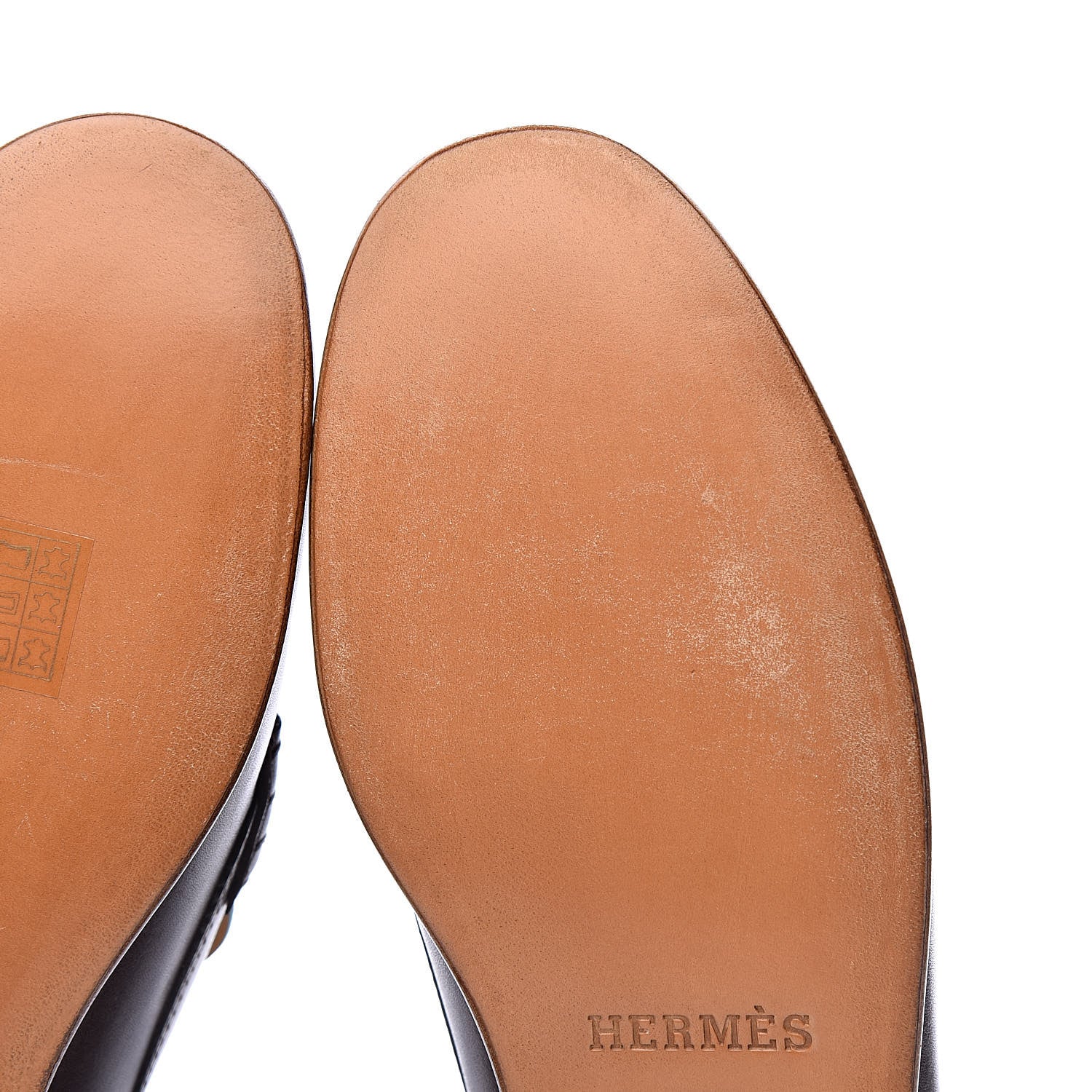 Hermes Calfskin Epsom Womens Kennedy Loafers 38.5 Tabac Bleu Atoll 12 of 15