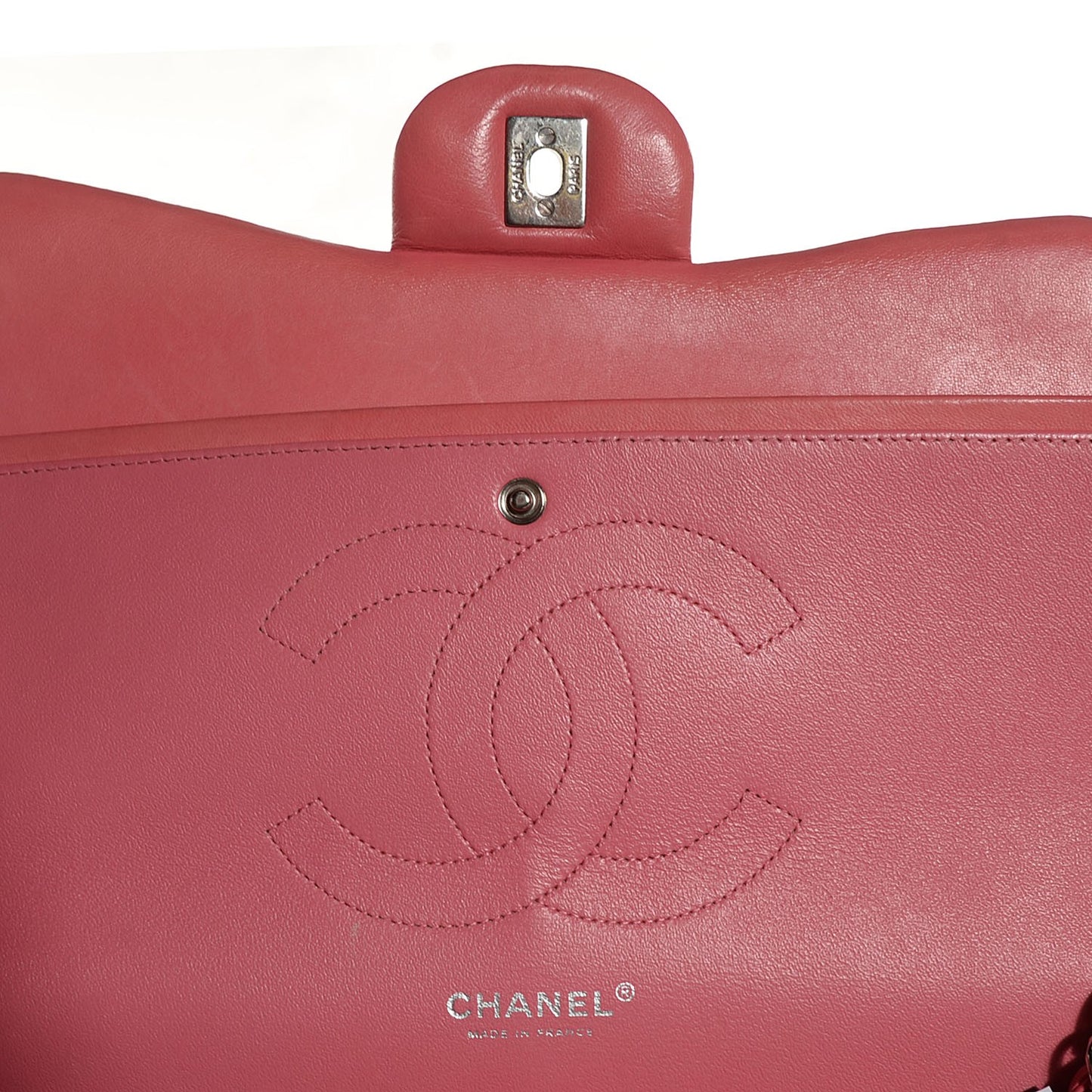 Lambskin Quilted Jumbo Double Flap Dark Pink