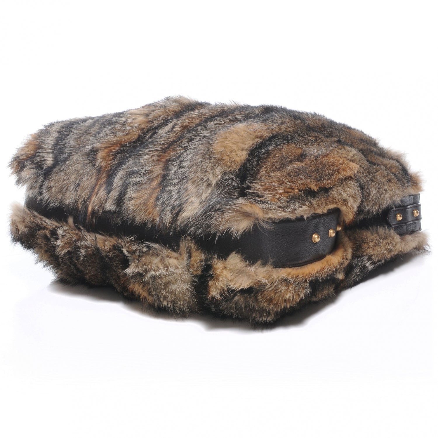 Gucci Raccoon Fur Large Horsebit Chain Hobo Brown 4 of 8