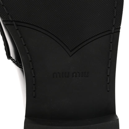 Miu Miu Spazzolato Penny Loafers 37 Black 5 of 8