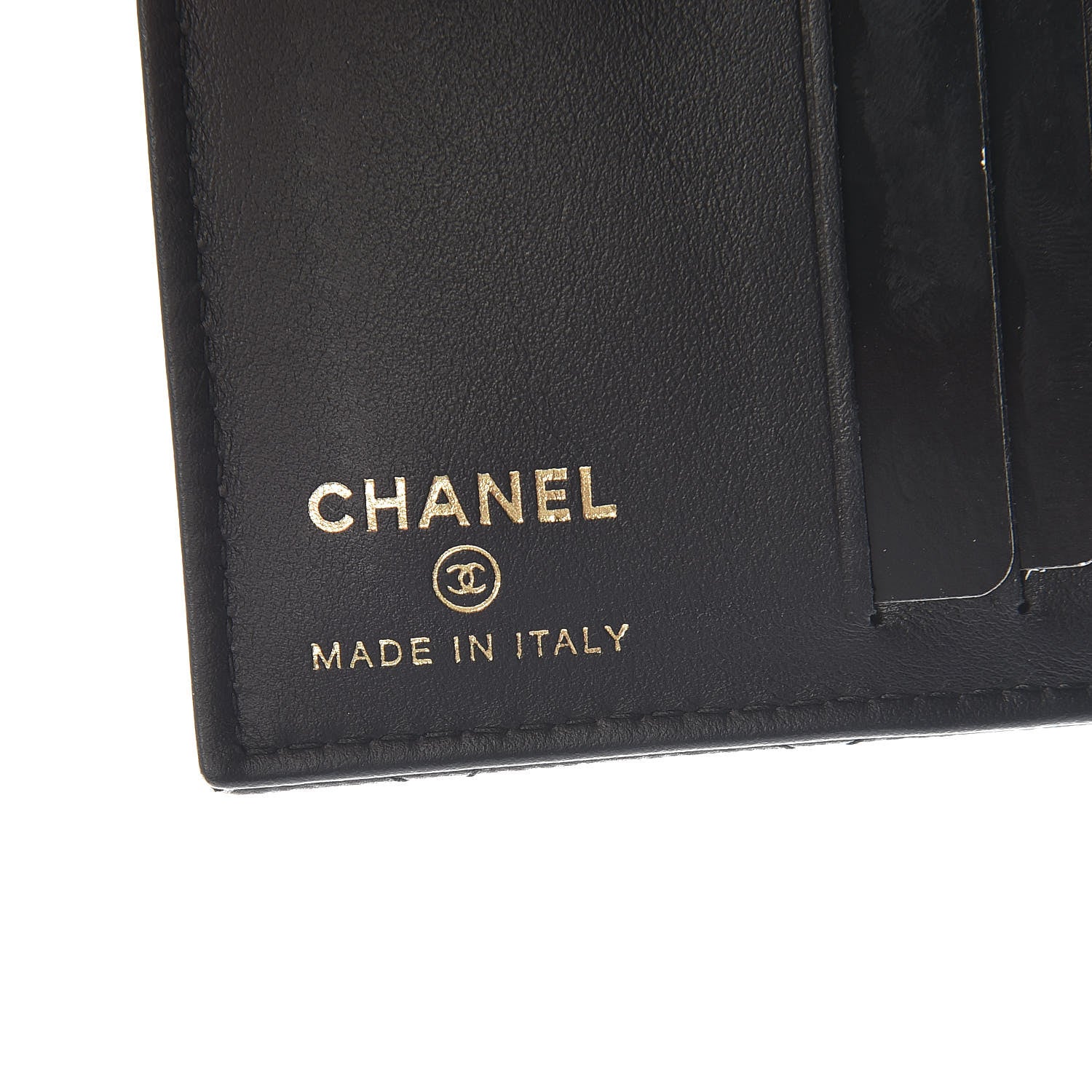 Chanel Logo Calfskin Embossed Quilted Card Holder Wallet Black 6 of 8
