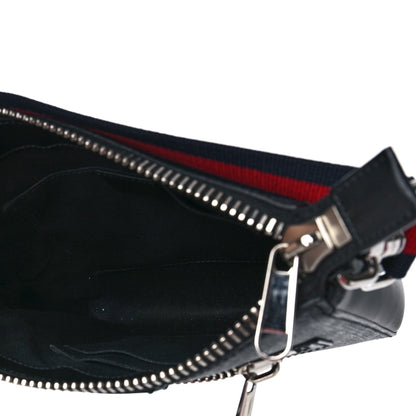 Gucci GG Supreme Monogram Web Small Flat Messenger Bag Black Grey 5 of 10
